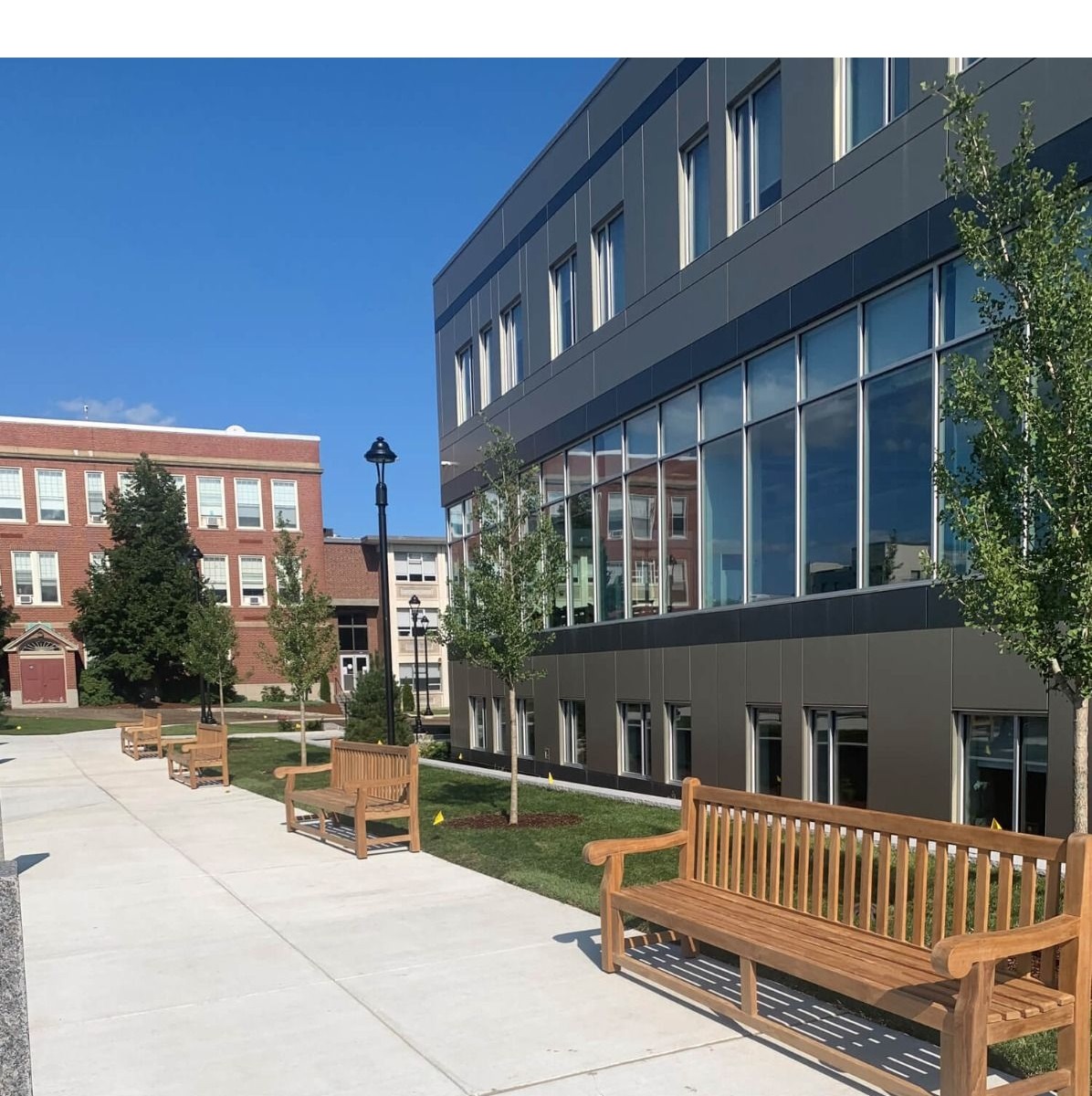 Goldenteak Hyde Park Teak Benches at Public School