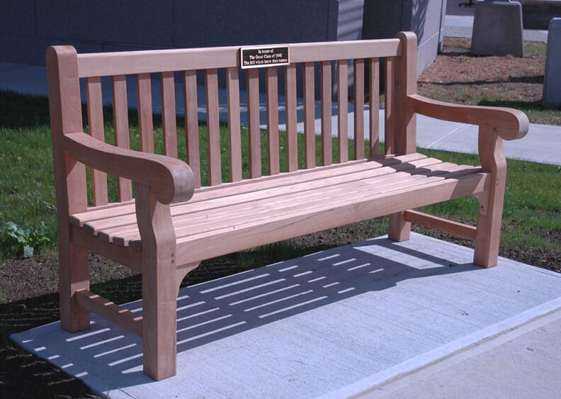 Goldenteak Hyde Park Teak Bench 6 ft at Dartmouth University