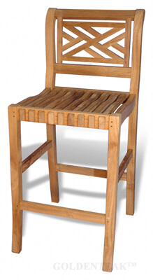 Teak Chippendale Bar Chair Goldenteak