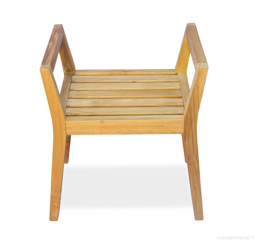 Goldenteak Teak Shower Bench with arms