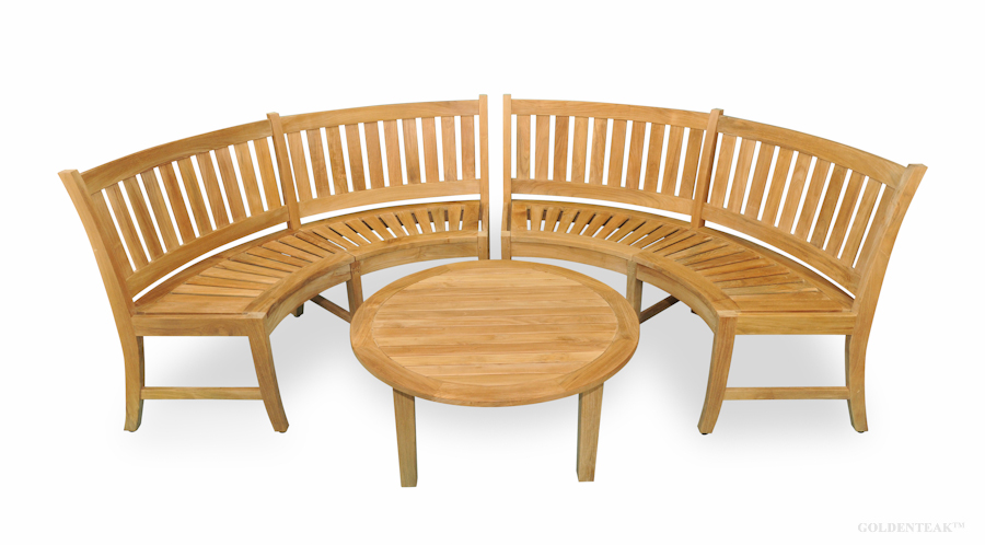 Esstate Collection Curved Teak Bench from Goldenteak