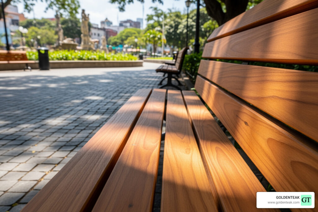 commercial teak benches