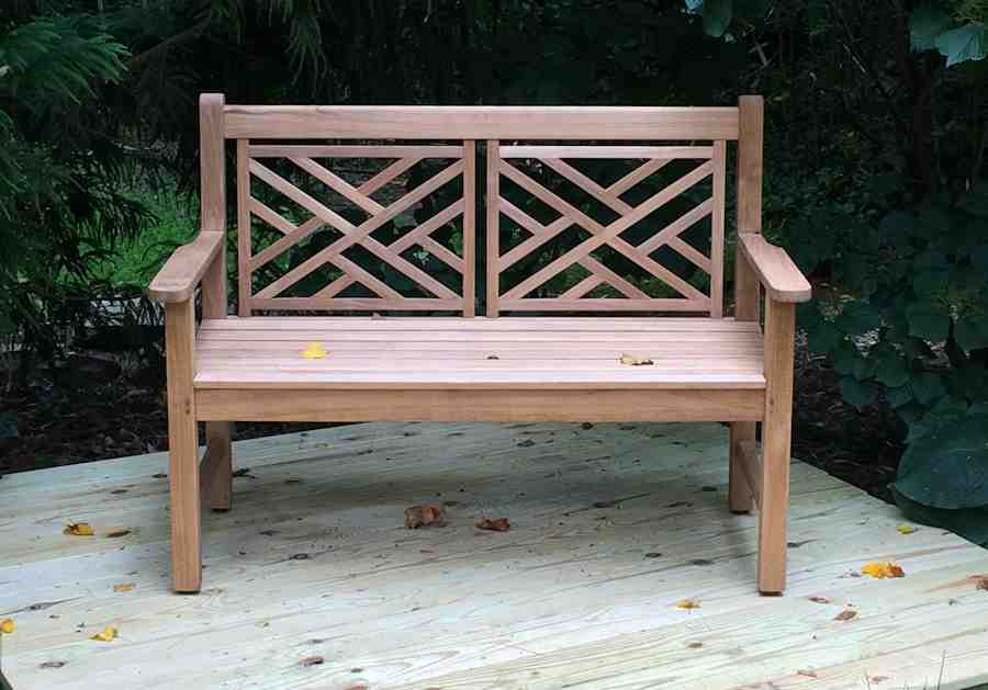 compact teak bench