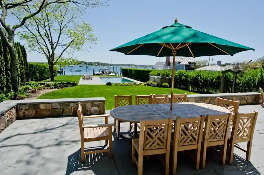 Teak garden dining set - 8 seater wooden garden dining set