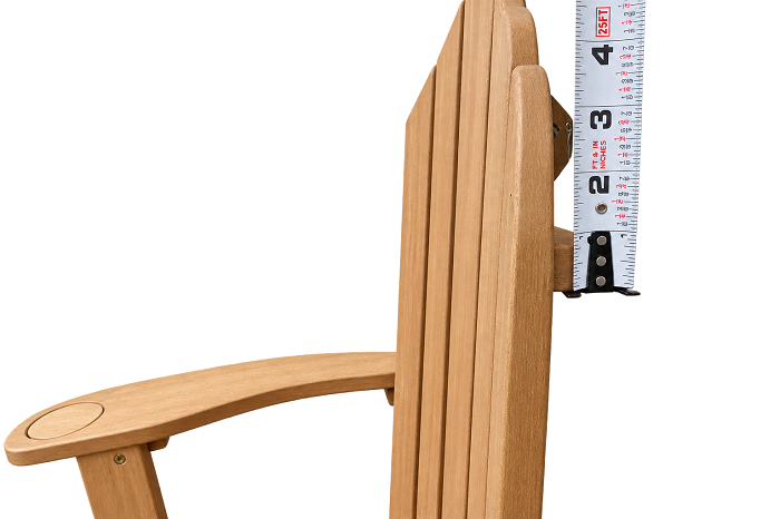 Big Box Store CC Teak Adirondack Chair Back frame thickness 0.75 inch