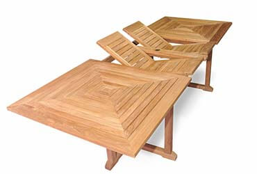 Teak Outdoor Dining Tables, Extension tables, seat 2 to 14