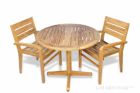 Teak Dining Set Small, Round Table and 2 stacking chairs