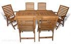 Teak Dining Set Sutton Table and 6 Portsmouth Recliner Chairs