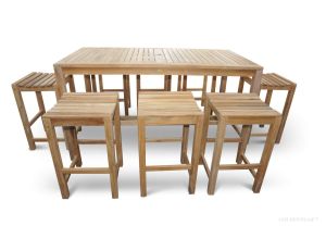 Teak Bar Height Dining Set for 8 - Hyannis Collection