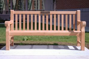 Goldenteak's Teak Hyde Park bench 6ft, Dartmouth College - customer photo