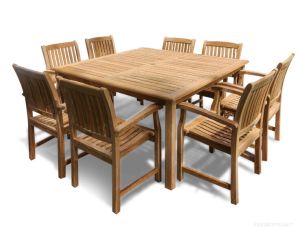 Teak 60 In Sq Table for Outdoor Use