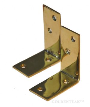 Brass Angle Bracket Pair for securing benches