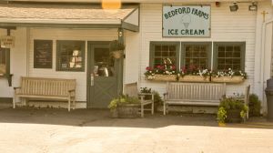 Teak Block Island Benches at Bedford Farms Ice Cream - customer photo