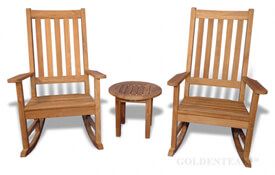 Teak Porch Rocking Chair Set for Outdoors