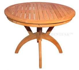 Teak Round Pedestal table 39.3 inch Dia - Root Design