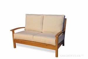 Teak Love Seat Outdoor Deep Seating Chappy Collection with Cushions
