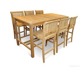 Teak Bar Height Dining Set for 6 to 8 - Hyannis Collection, Goldenteak