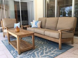 Teak Deep Seating Conversation Set on Porch - Customer Photo