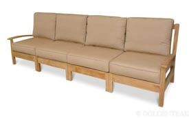Teak Deep Seating Sectional; Sofa 113 inch