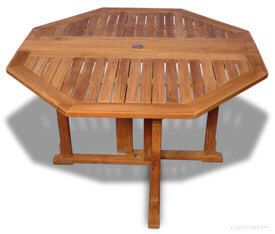 Teak Octagon Collapsible Table 48 in