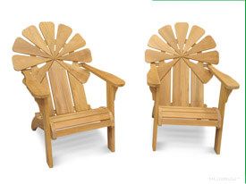 Teak Adirondack Chair Petals Design - PAIR