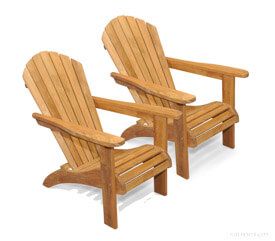 Teak Adirondack Chair Pair Set