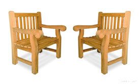 Teak Hyde Park Chair Pair Set
