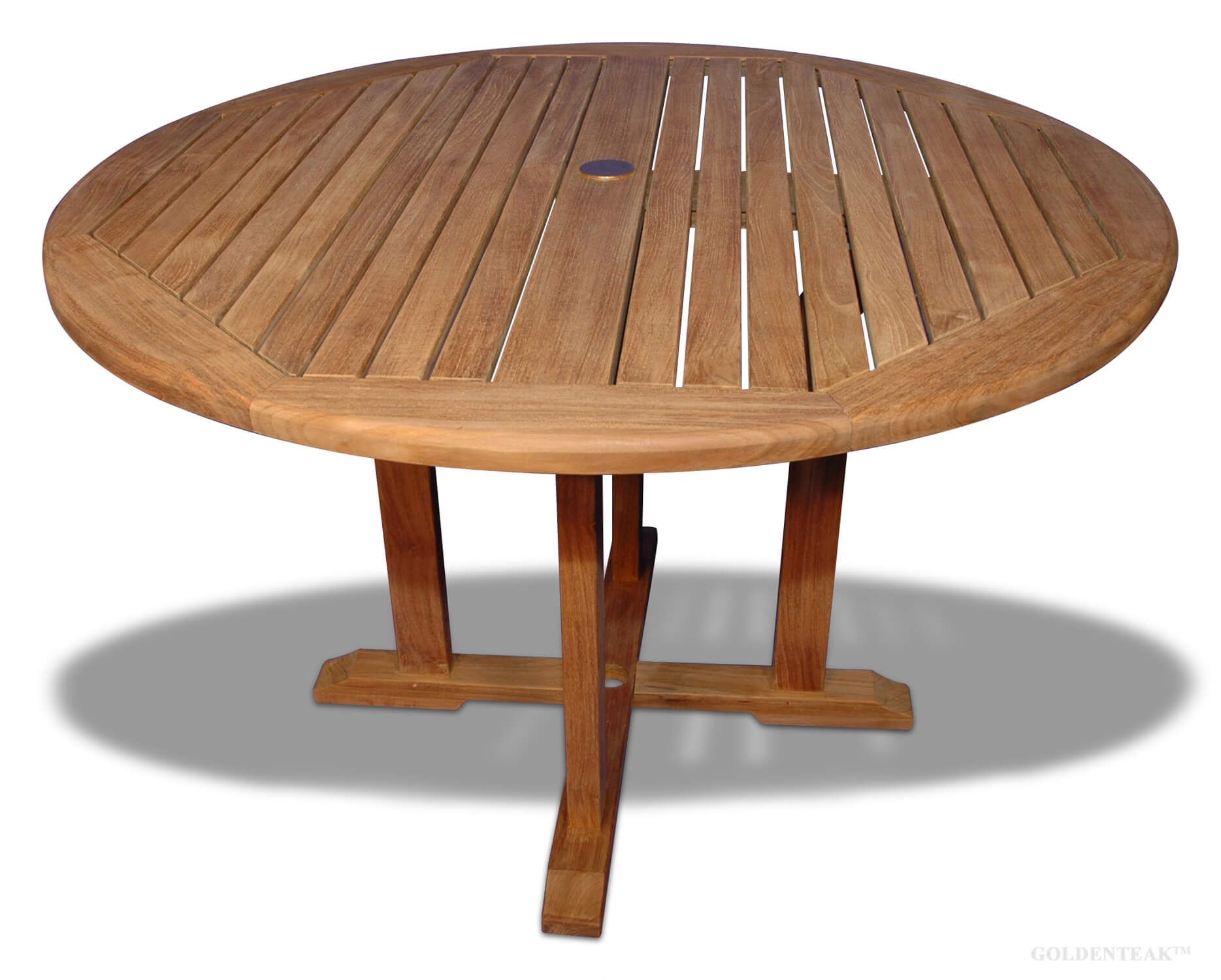 Round teak patio table discount