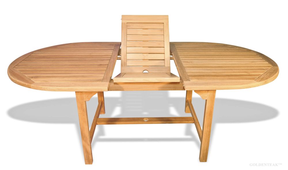 Oval teak garden table deals
