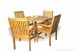 Teak Dining Set for 4, Round Table and 4 stacking chairs