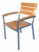 Teak and Stainless Stacking Chairs, Set of 6