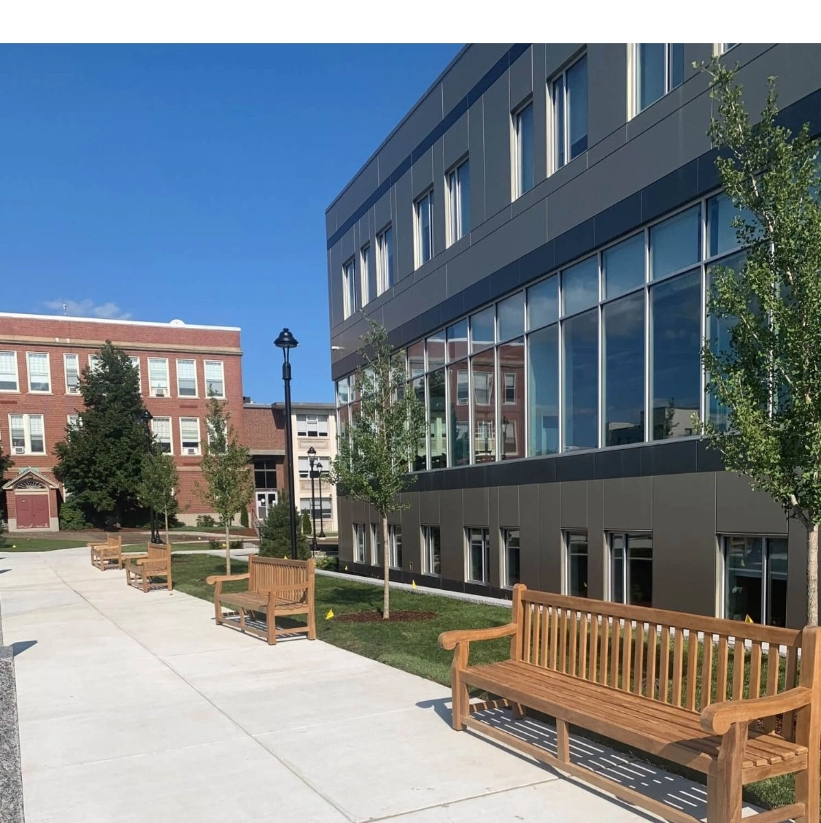 Goldenteak Hyde Park Teak Benches at Public School