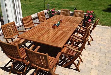 Teak Outdoor Patio Dining Sets to seat up to 14