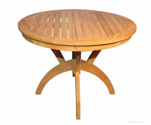 36 inch Dia Teak Round Pedestal table  - Root Design