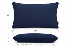 Outdoor Rectangular Pillow 18in X 12in X 4in thick Sunbrella Fabric