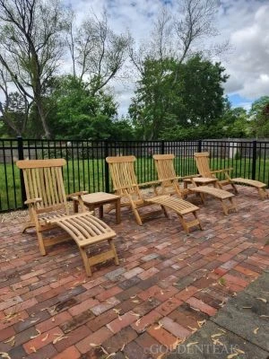 Teak Steamer Chair and Table Set Customer Photo