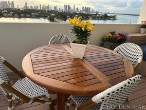 GOLDENTEAK Round Extension Table - Customer Photo and Review