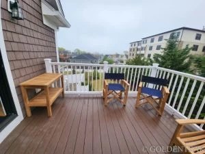 Teak Directors Chairs and Sideboard on penthouse deck - Goldenteak