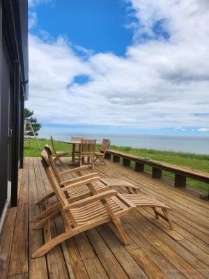 Teak Steamer Chairs and Teak Patio Dining Set at customer site - Goldenteak