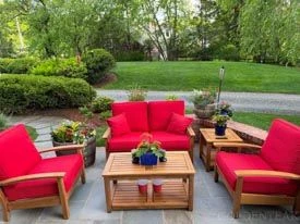 Deep Seating  Loveseat, Club Chairs Coffee Table Set in Teak - Goldenteak Customer Photo