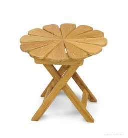 Teak Side Table Petals Design