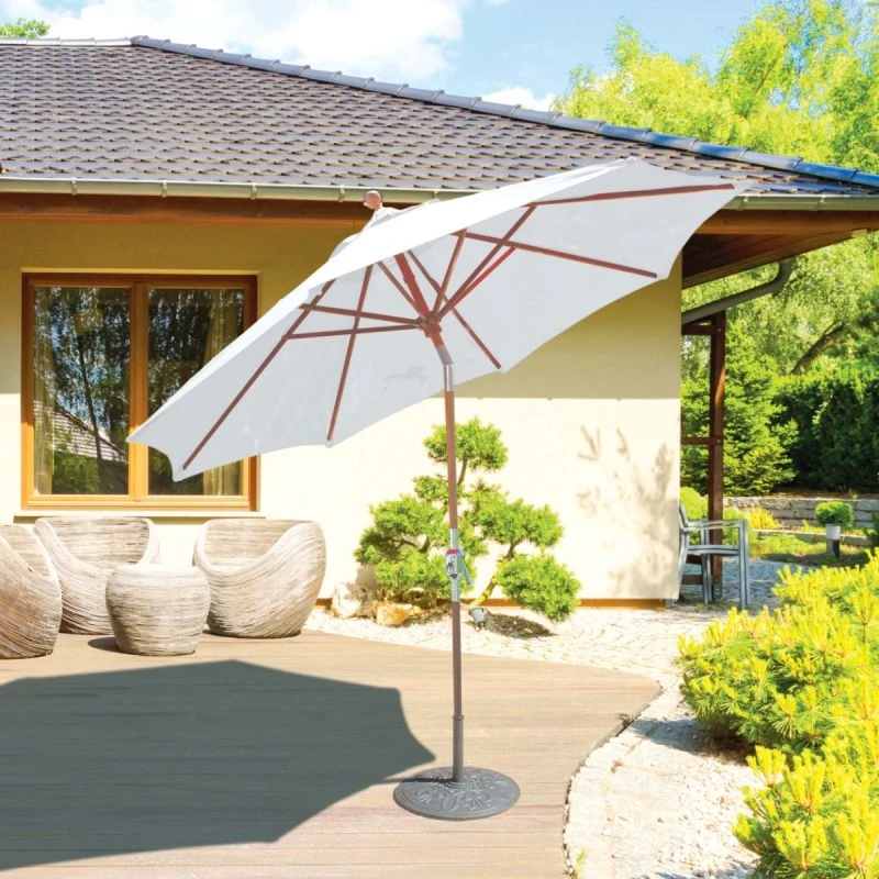 comercial windproof sunbrella crank & tilt 9 foot patio umbrellas 9 Ft Umbrella, Sunbrella Canopy, Teak Pole and Ribs, with Tilt , Crank Lift