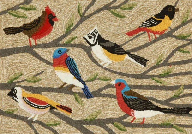 Bright Bird Rug Outdoor Rug - Bright Birds Rug - at Goldenteak