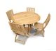 Teak Outdoor Dining Set for 4–6 (48” Round Table + 4 Providence Folding Chairs)
