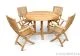 Teak Outdoor Dining Set for 4–6 (48” Round Padua Table + 4 Providence Folding Chairs)