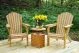 Teak Adirondack Chair Pair Set with Round End Table