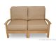 Teak Modular Sectional Outdoor Loveseat with Cushions.  57.5 in W X 29.5in D X 35in H