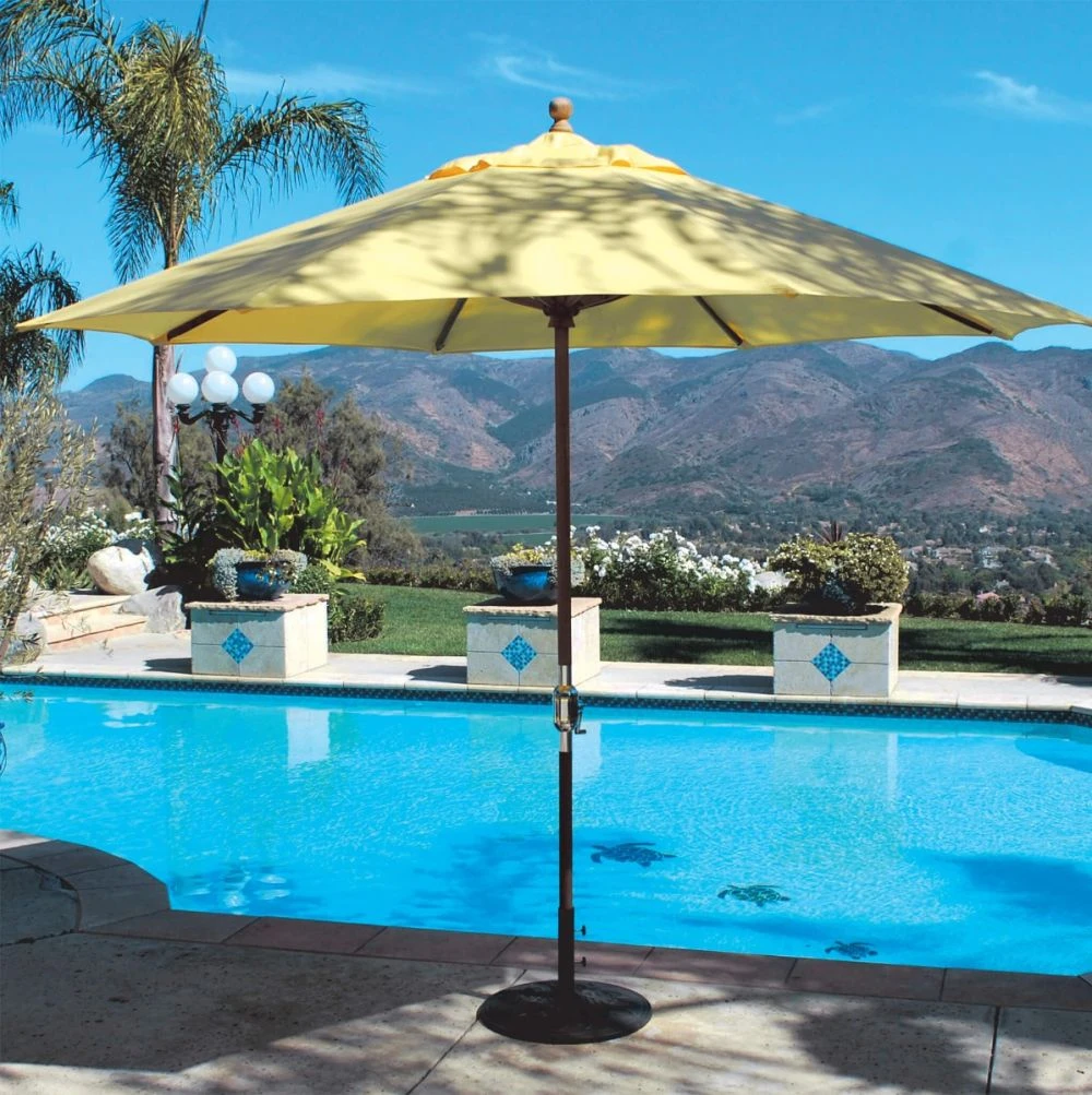 11 ft Umbrella, Teak Wood Pole and Hub, Single Vent, Sunbrella 11 ft Umbrella, Teak Wood Pole and Hub, Single Vent, Sunbrella