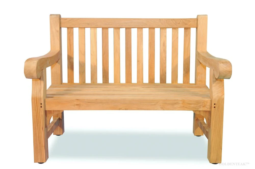 Hyde Park Teak Bench ft, Wooden Garden Bench 48 in, Premium Teak
