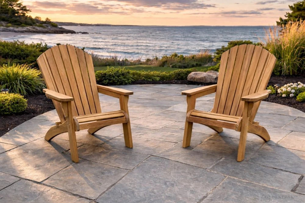 Teak Adirondack Chair Pair Set (2 Chairs) | Premium Grade-A Teak